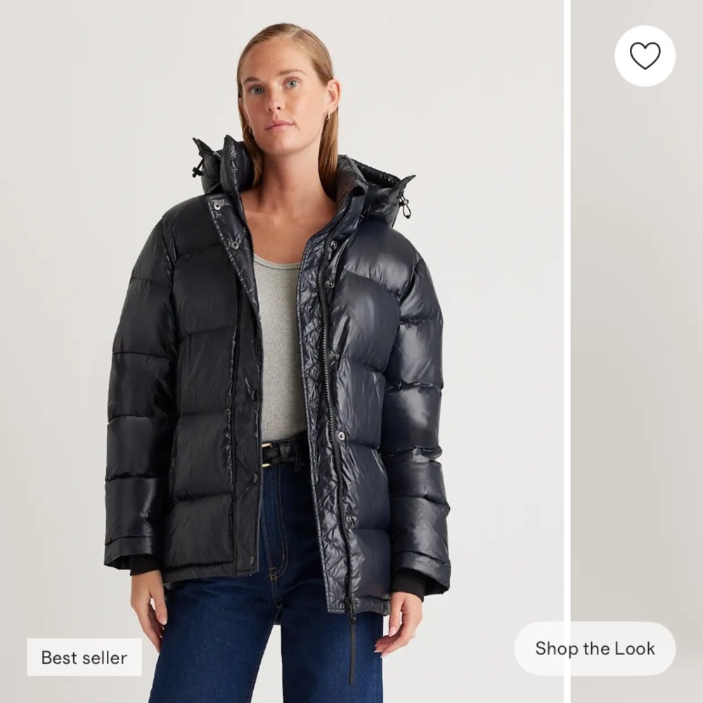 Quince Responsible Down Puffer Jacket in Shiny Black